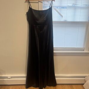Birdy Grey Black Satin Slip Dress